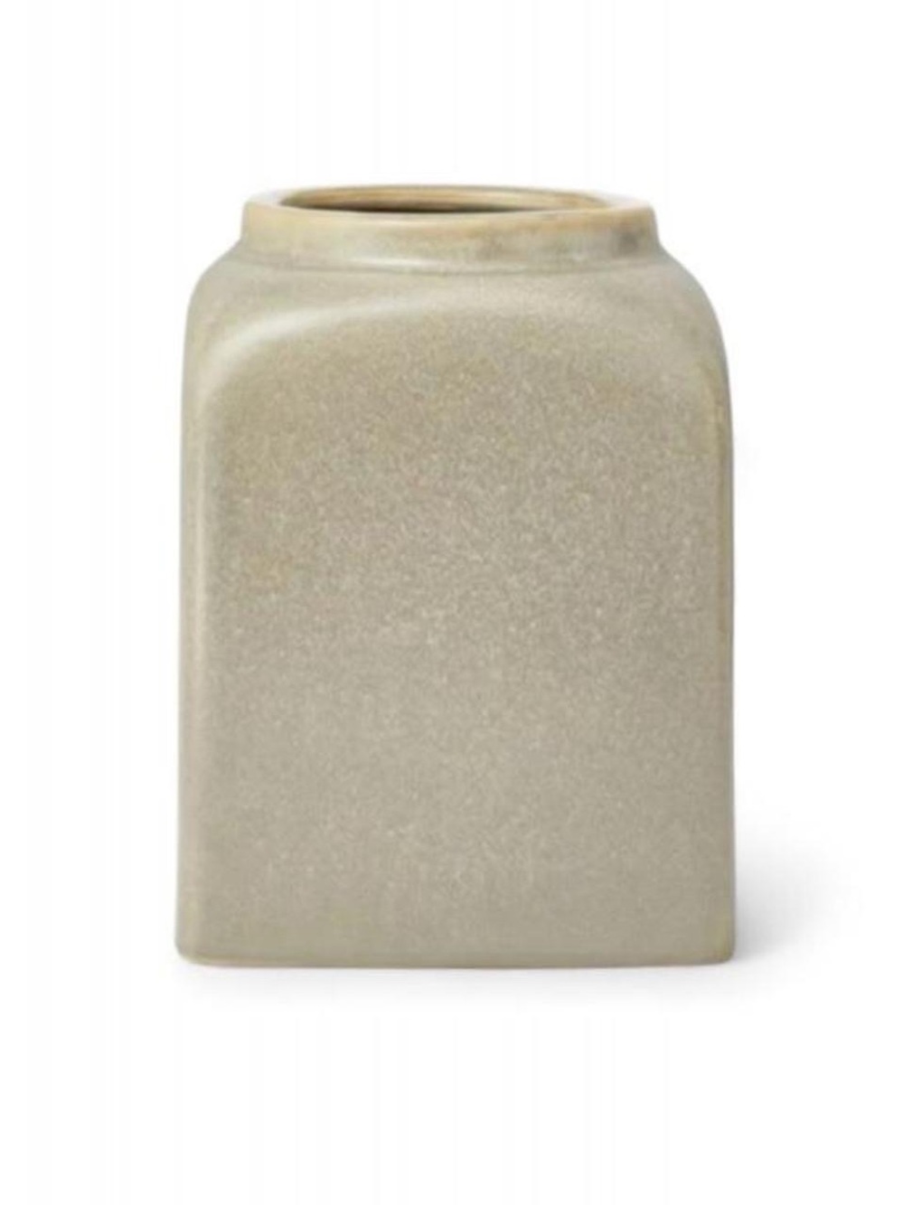 Neutral Ceramic Square Vase - Unbranded